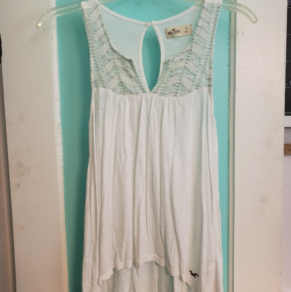 White embroidered tank top